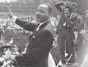 Martin Luther King Jr giving a speech