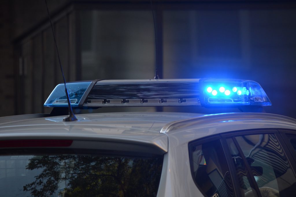 Blue police lights