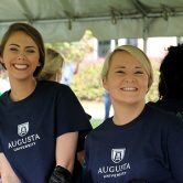 Volunteers with food