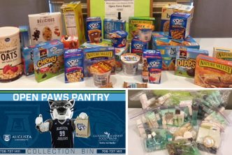 Approximately 30 faculty members donated items to the Open Paws Pantry