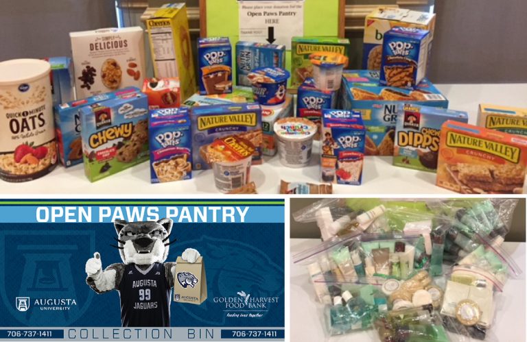 Approximately 30 faculty members donated items to the Open Paws Pantry