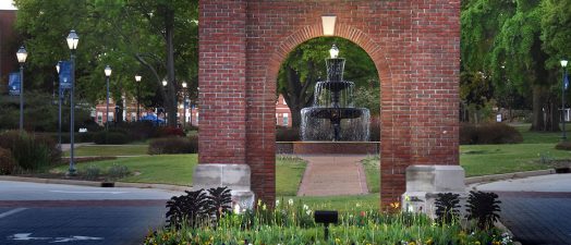 campus arch entrance that says Augusta University