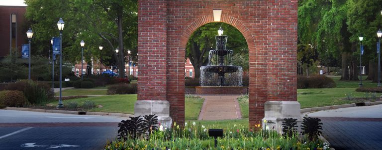 campus arch entrance that says Augusta University
