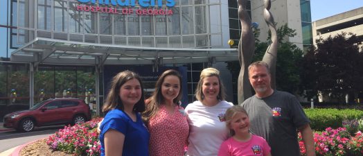 The Chafin family in front of hospital.