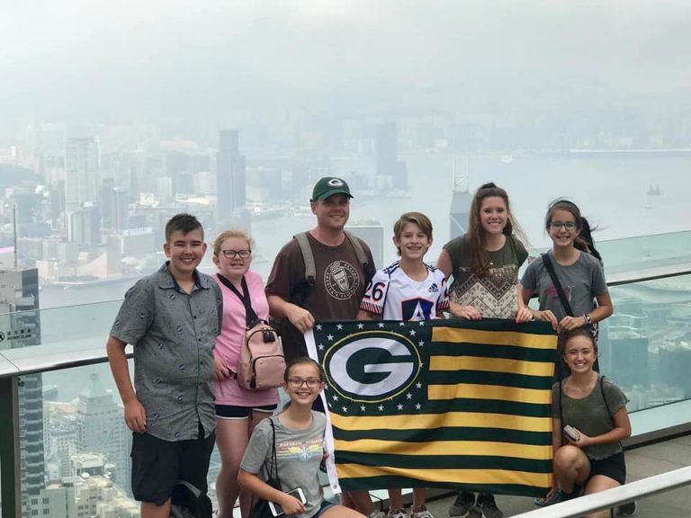 Students and teachers in Hong Kong.