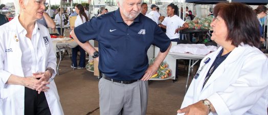 Students from several Augusta University colleges spent the day providing health screenings at Costa Layman Farms.
