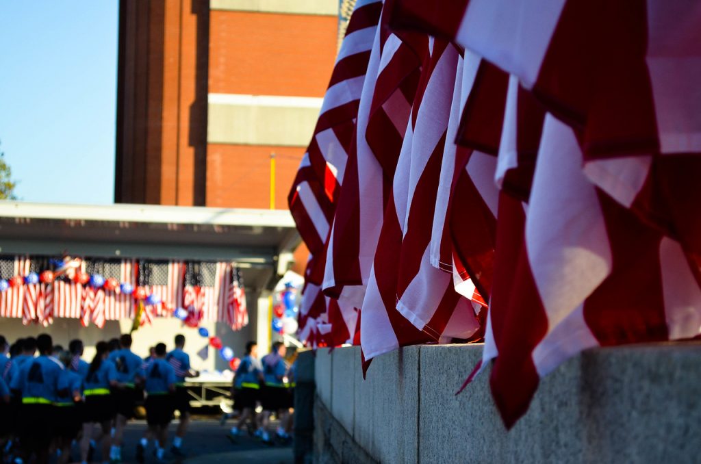 A row of flags