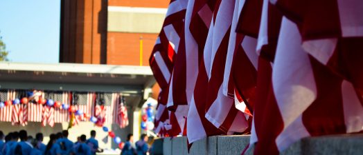 A row of flags