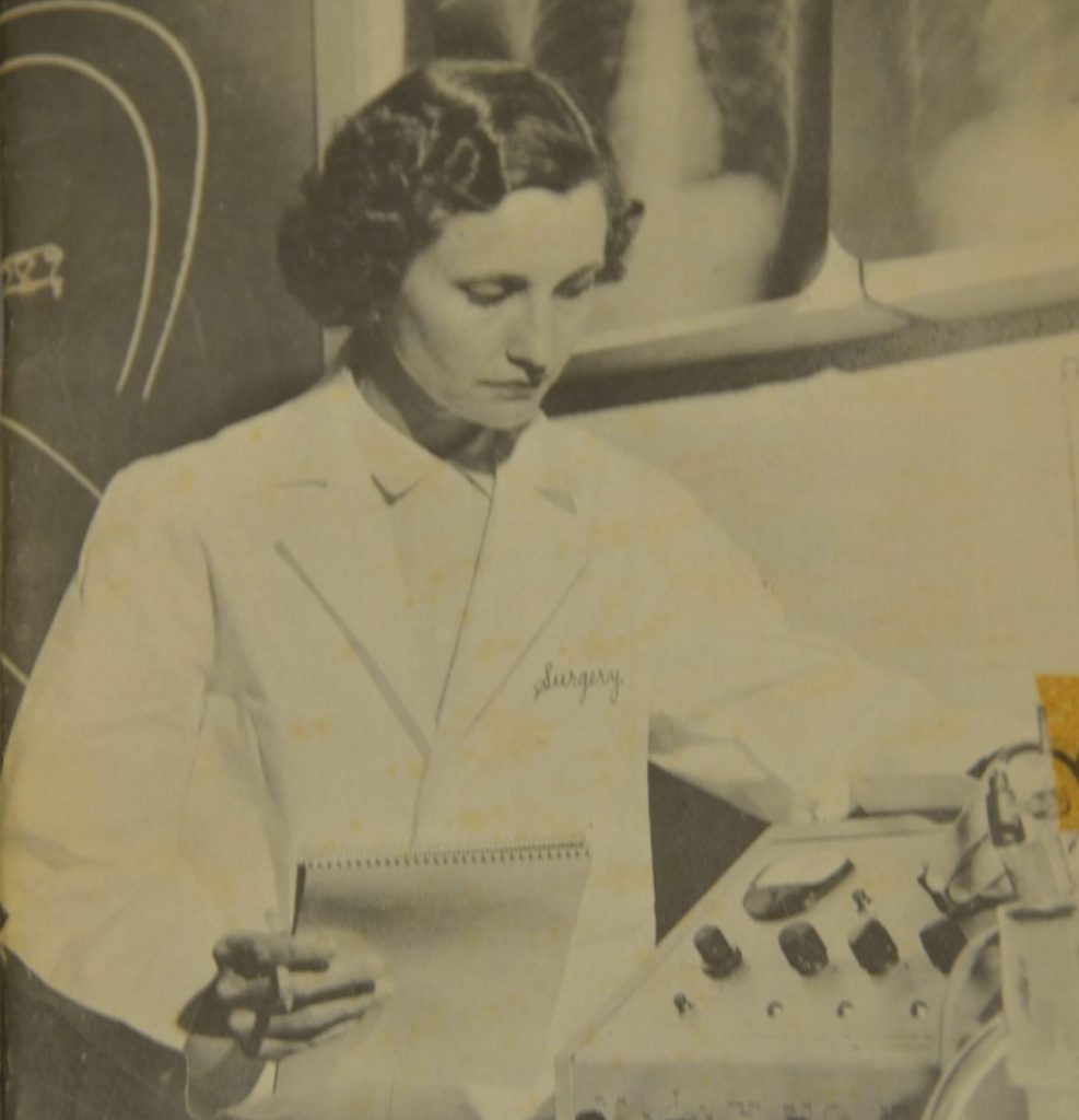 women in a white lab coat