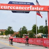 People riding bicycles