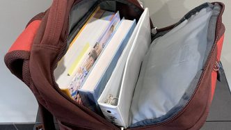 backpack full of books