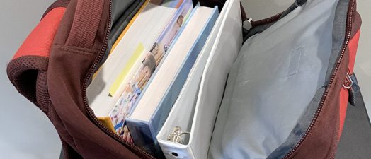 backpack full of books