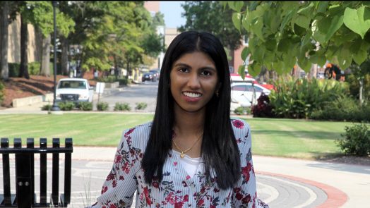 girl student smiling
