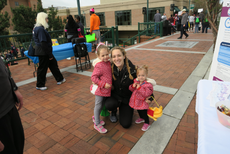 woman with two little girls