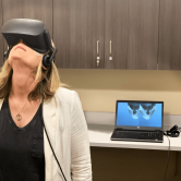 Woman using virtual reality