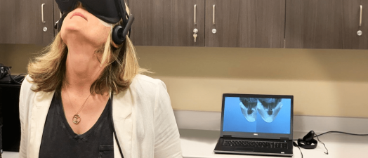 Woman using virtual reality