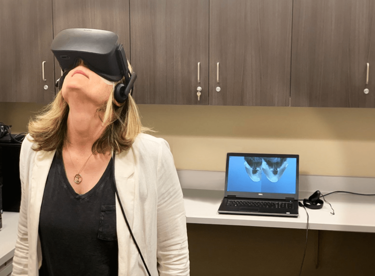 Woman using virtual reality