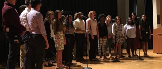 group of students singing