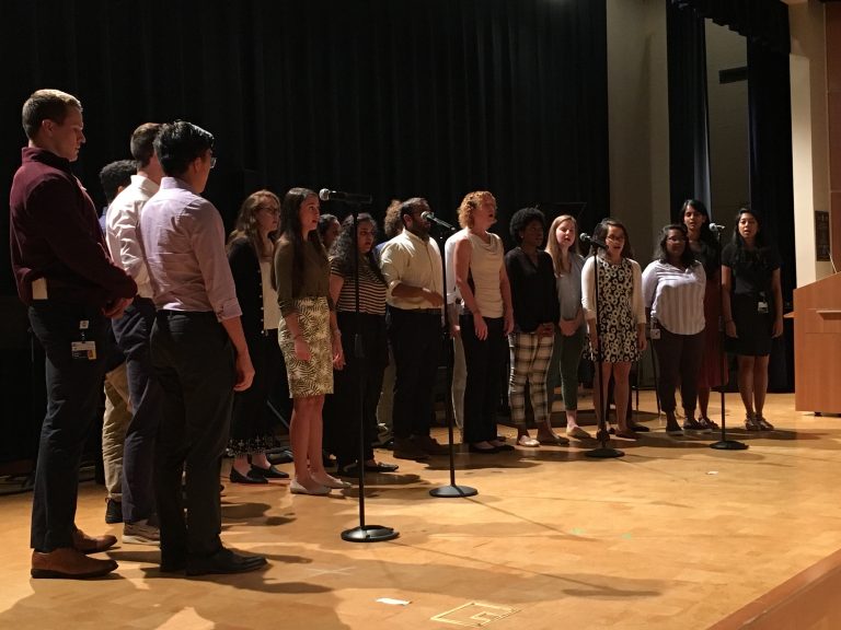 group of students singing