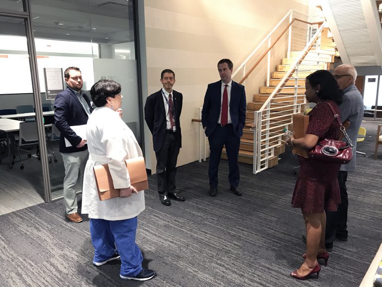 group of people talking