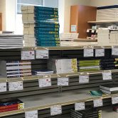 Stacks of college psychology textbooks