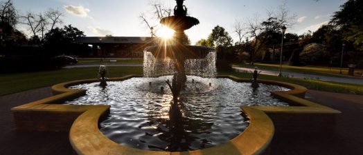 fountain in twilight