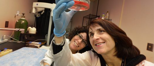 two women in lab