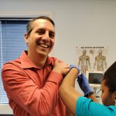 Person getting vaccine