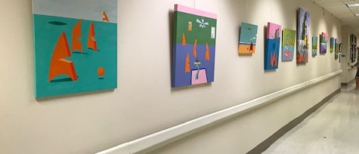 pictures hanging in a hallway