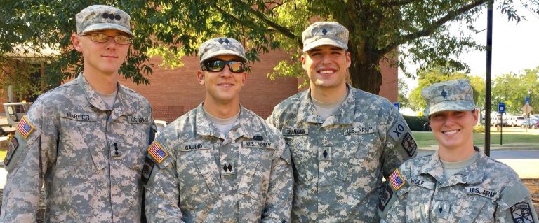 military students smiling for a photo