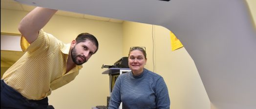 two people in a lab