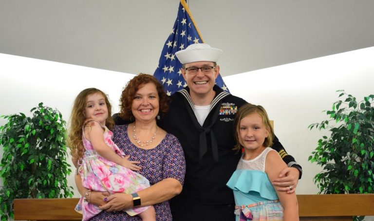 Family retirement photo.