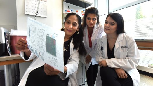 three people in lab