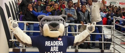 Mascot with kids