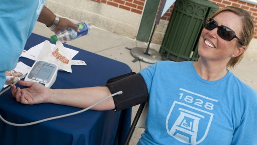 woman checking blood pressure