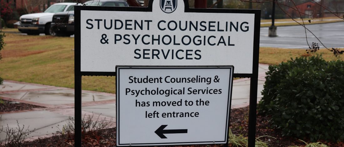 sign that says student counseling and psychological services