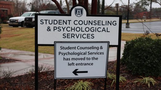 sign that says student counseling and psychological services