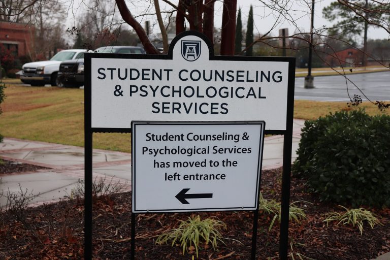 sign that says student counseling and psychological services