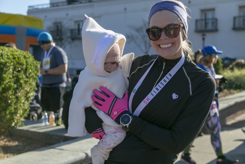 marathon runner and baby