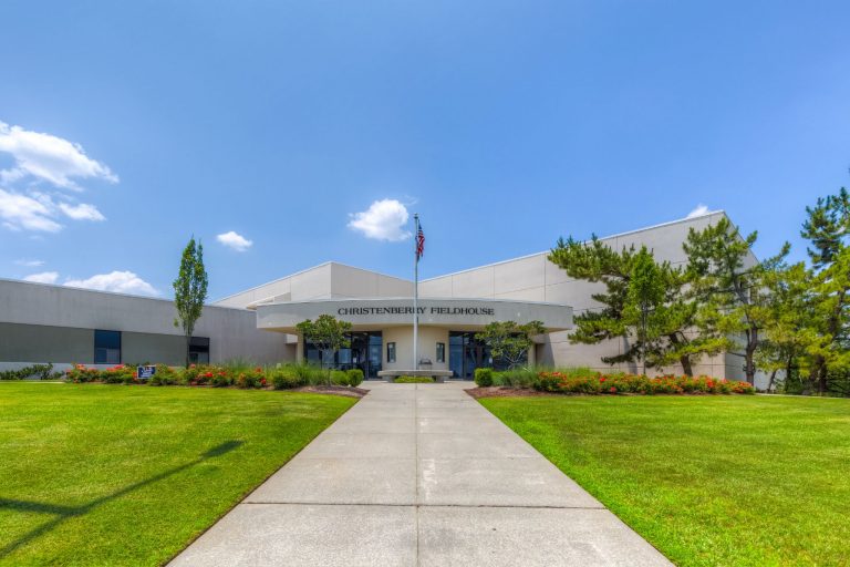 exterior of building with walkway