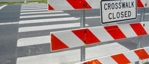 Crosswalk closed sign