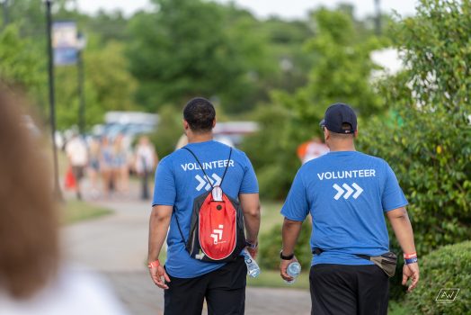 Picture of two Paceline volunteers walking