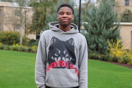 teenager with hoodie