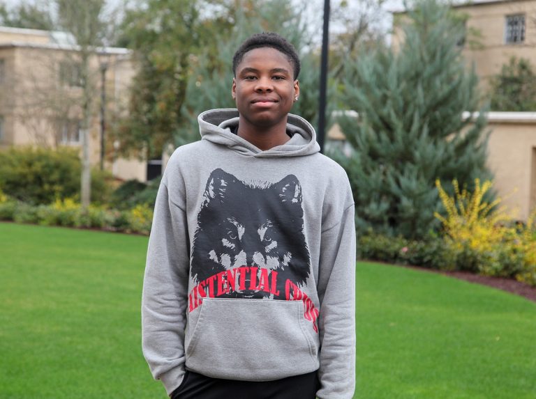 teenager with hoodie