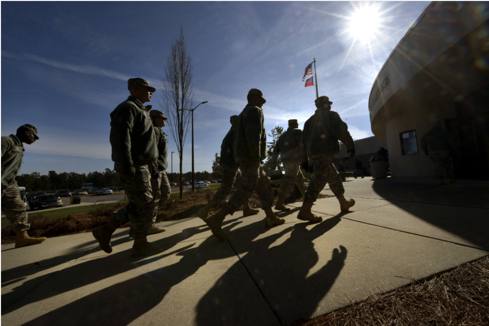 soldiers walking