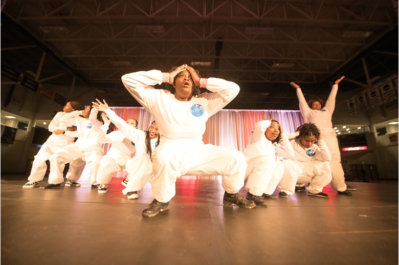 students dancing