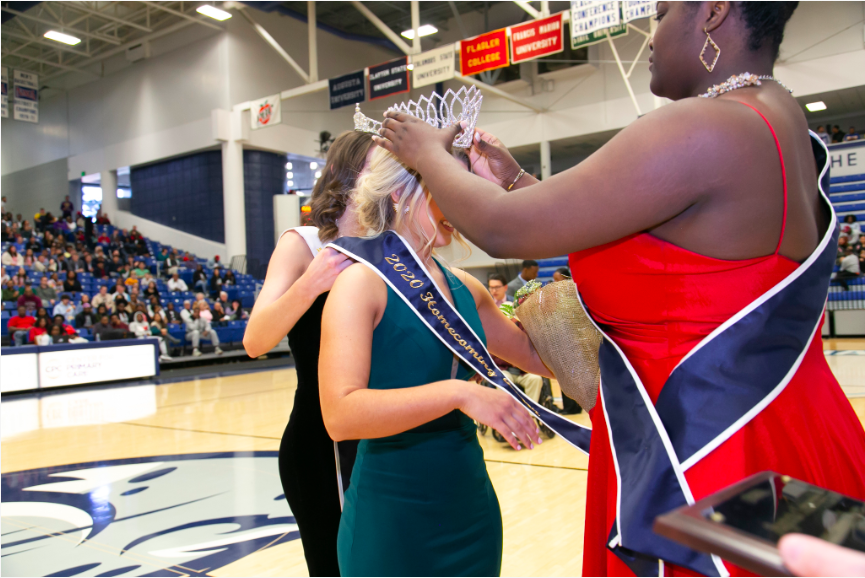 student getting crowned