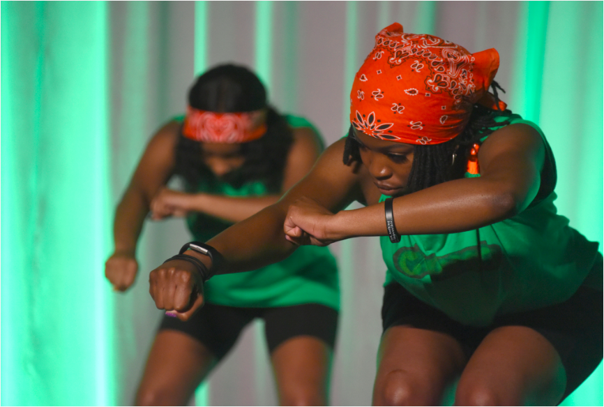 students dancing