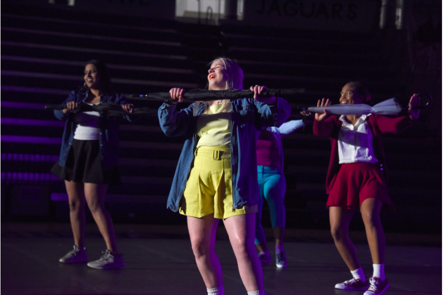 students dancing