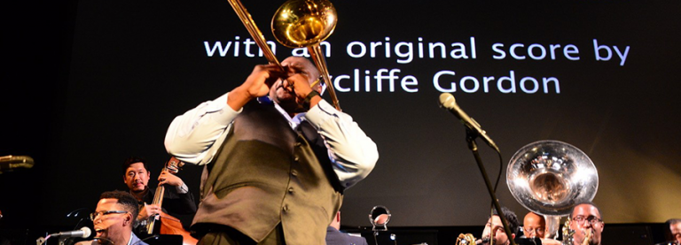 Wycliffe Gordon playing the trombone.